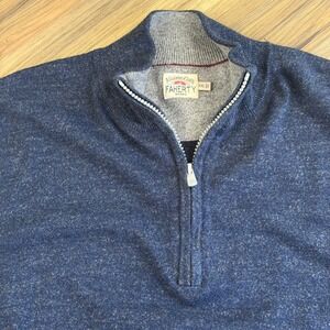 Faherty Cashmere Quarter Zip Sweater Mens XXL Navy Blue Preppy Luxury